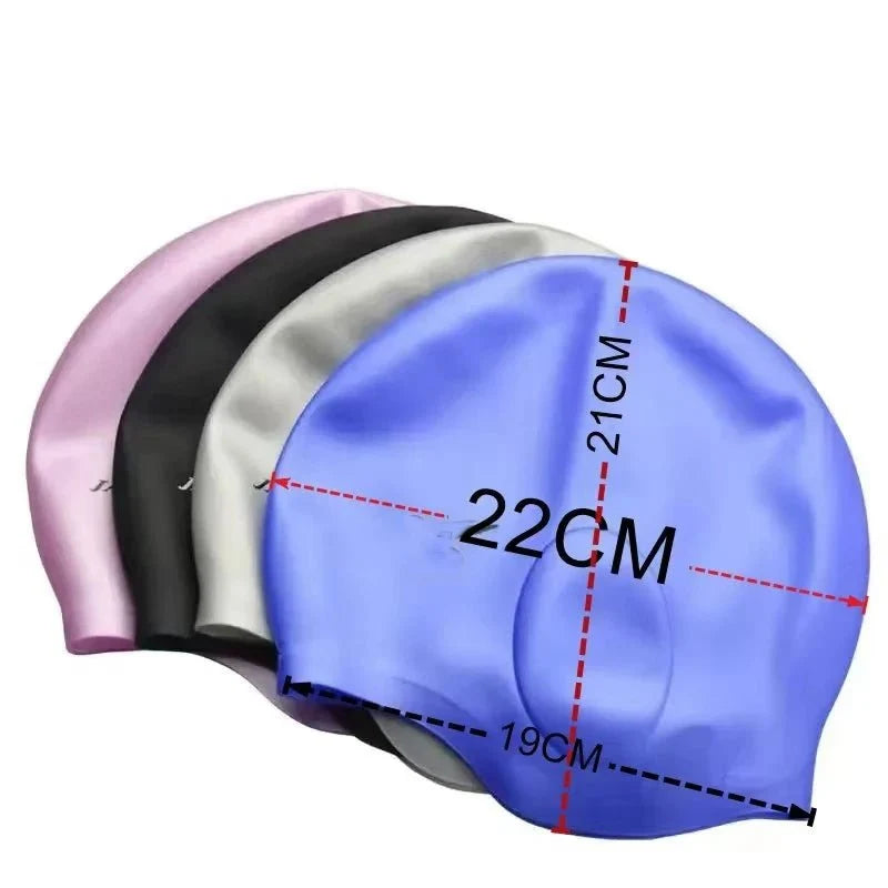 Silicone Swimming Cap with Ear Protection – Waterproof, Comfortable Fit