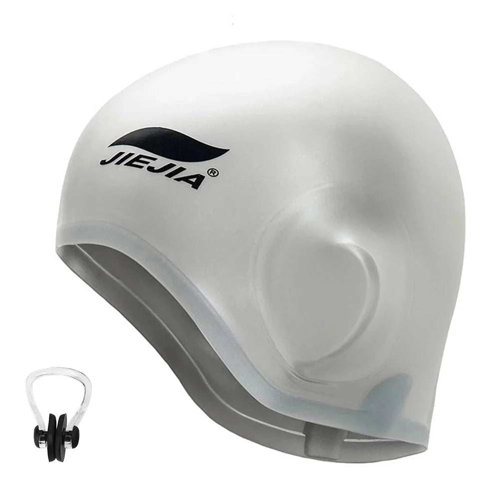 Silicone Swimming Cap with Ear Protection – Waterproof, Comfortable Fit