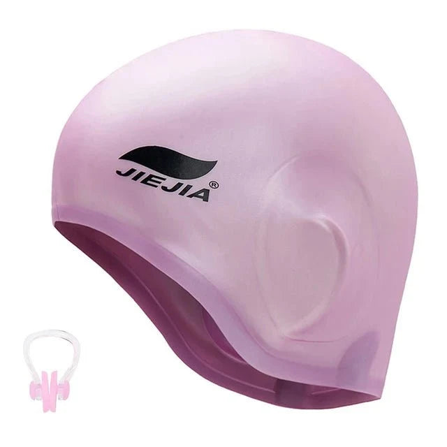 Silicone Swimming Cap with Ear Protection – Waterproof, Comfortable Fit