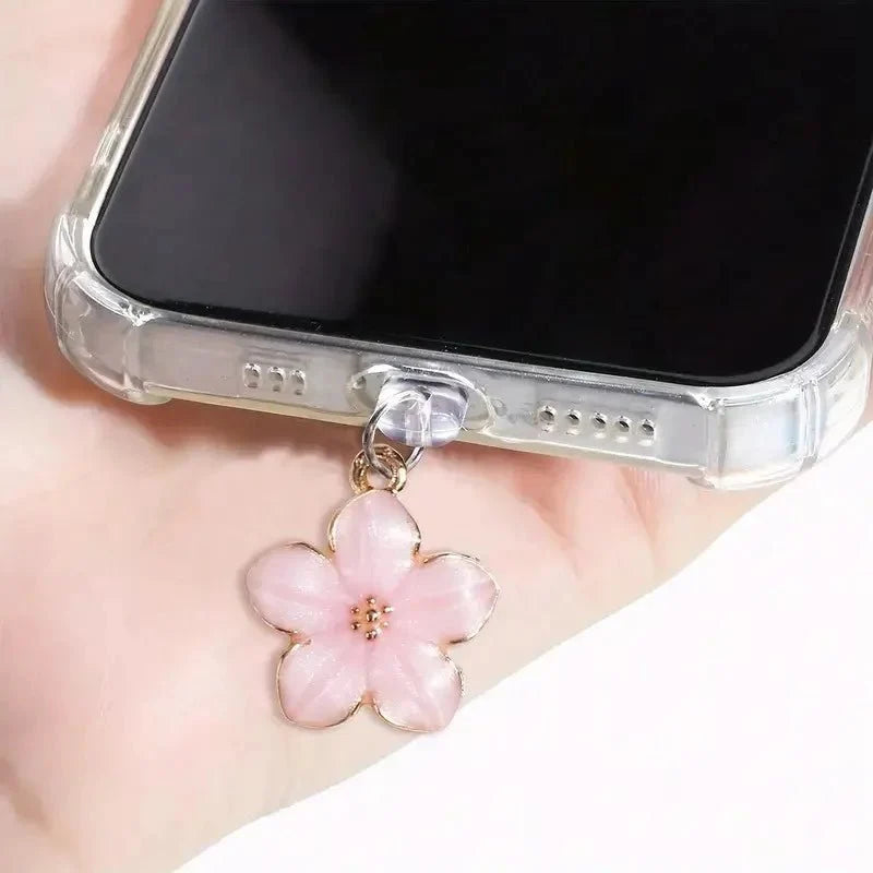 Simple Flowers Phone Dust Plug | Decorative Charging Port Pendant