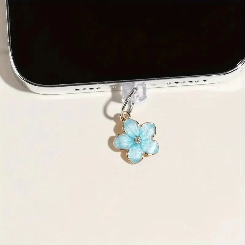 Simple Flowers Phone Dust Plug | Decorative Charging Port Pendant