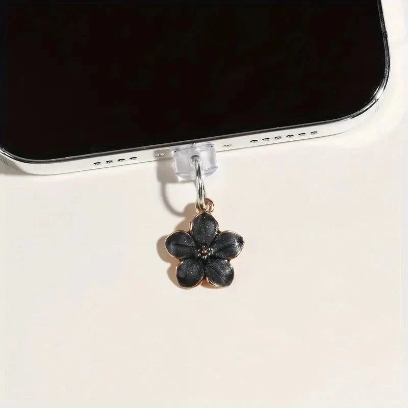 Simple Flowers Phone Dust Plug | Decorative Charging Port Pendant