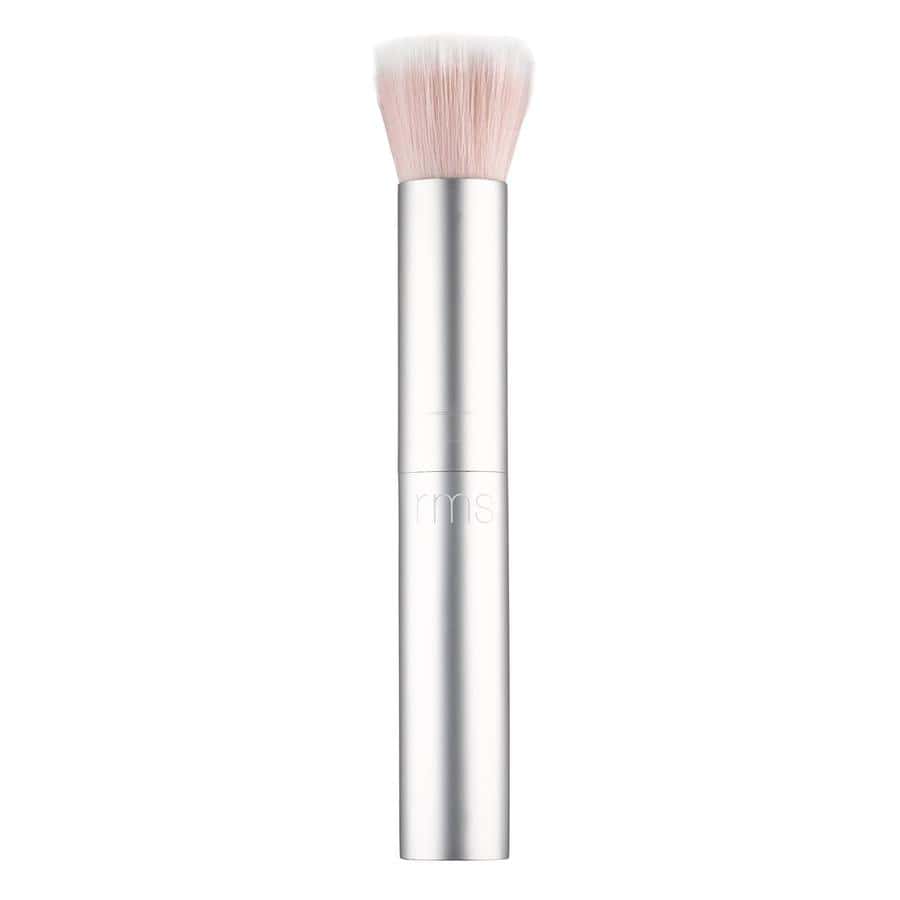 RMS Beauty Skin2Skin blush brush with soft pale pink bristles and silver handle