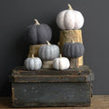 Small Felted Pumpkin in Grey Tones Fall Decor
