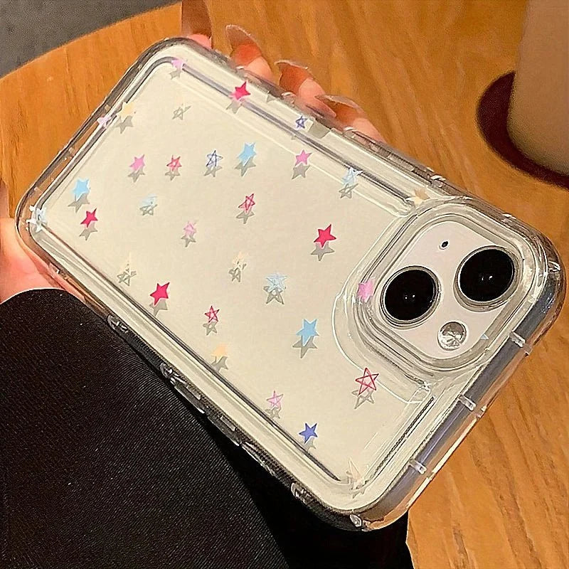 Small Flower Stars Soft TPU Phone Case | Transparent Airbag Protective Cover
