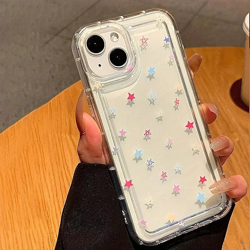 Small Flower Stars Soft TPU Phone Case | Transparent Airbag Protective Cover