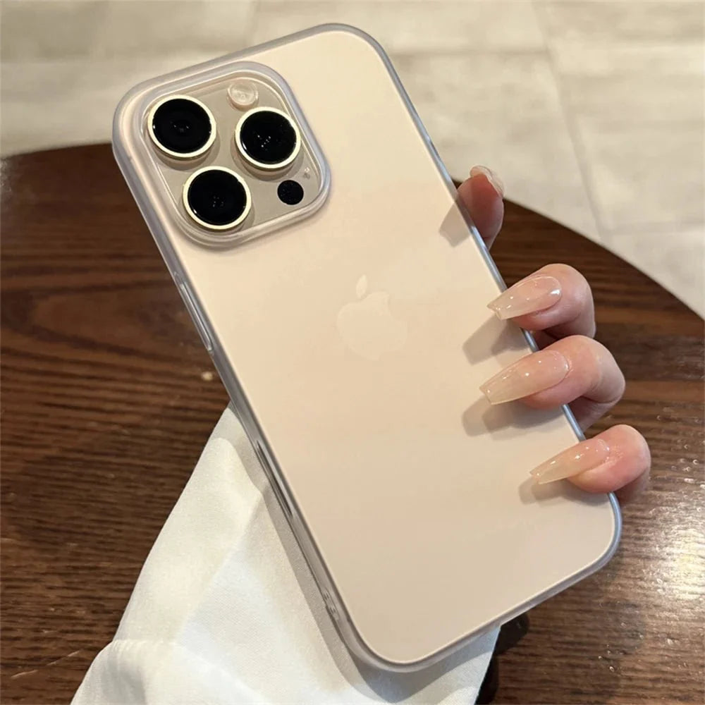 Soft Matte Candy Transparent Phone Case | Shockproof Silicone Bumper Cover for iPhone 11 to 16 Series
