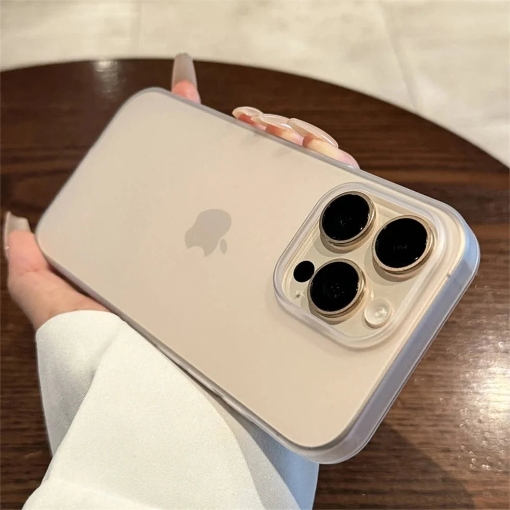 Soft Matte Candy Transparent Phone Case | Shockproof Silicone Bumper Cover for iPhone 11 to 16 Series