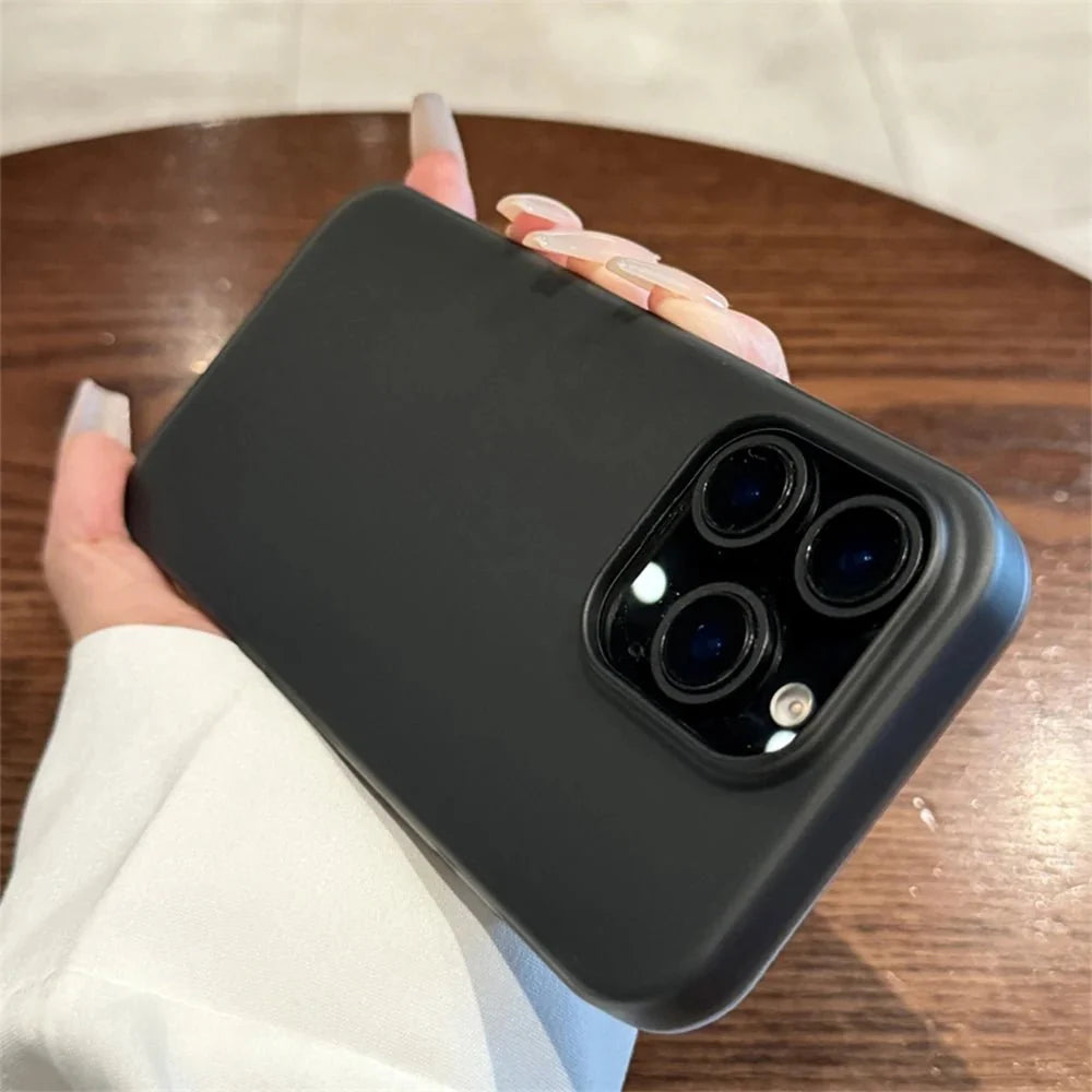 Soft Matte Candy Transparent Phone Case | Shockproof Silicone Bumper Cover for iPhone 11 to 16 Series