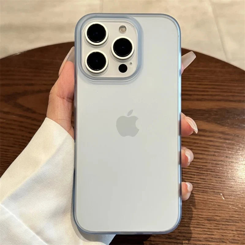 Soft Matte Candy Transparent Phone Case | Shockproof Silicone Bumper Cover for iPhone 11 to 16 Series