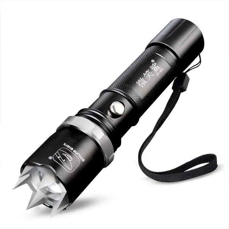 Spiked Tactical Self-Defense LED Flashlight