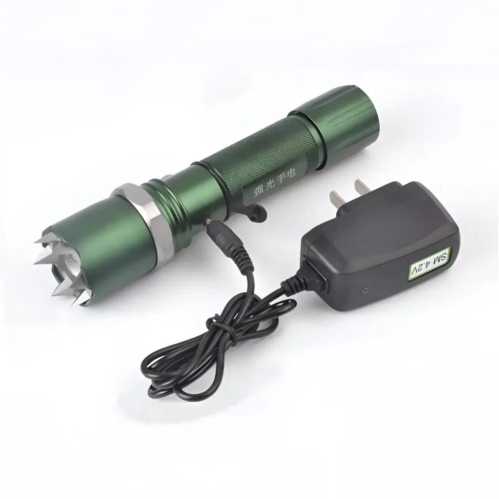 Spiked Tactical Self-Defense LED Flashlight