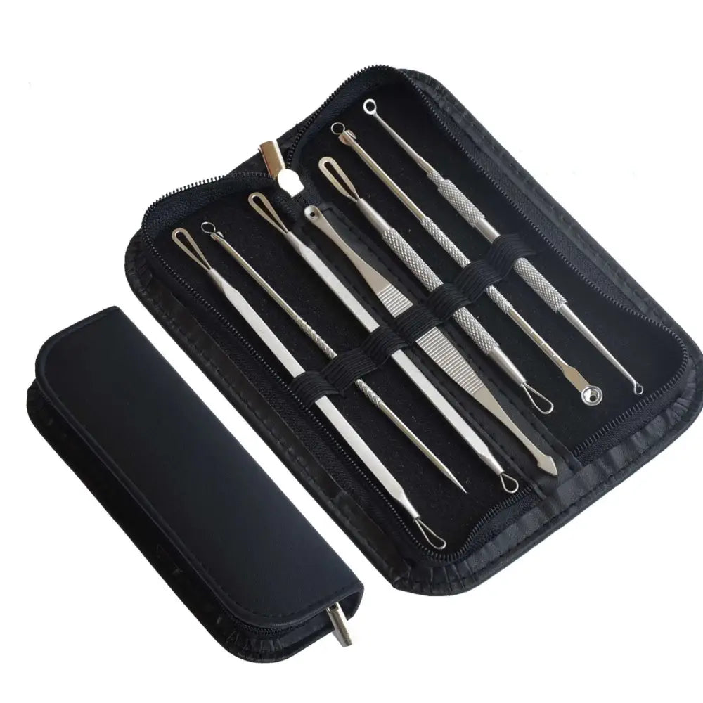 Stainless Steel Beauty Needle Set with Zippered Case