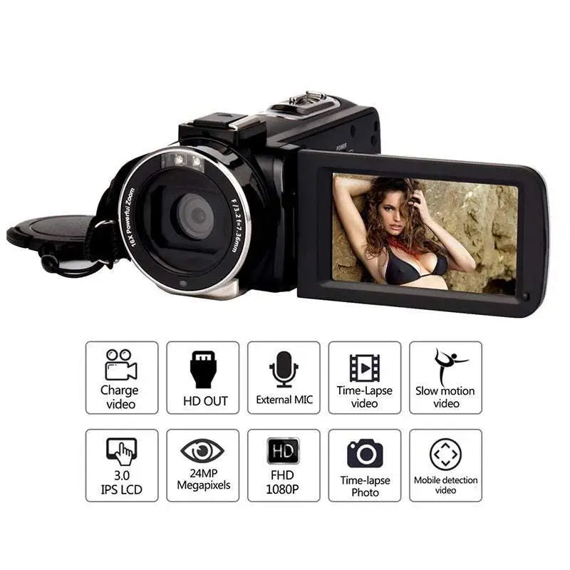 Standard Black English 2.7K HD Digital Camcorder DV06S