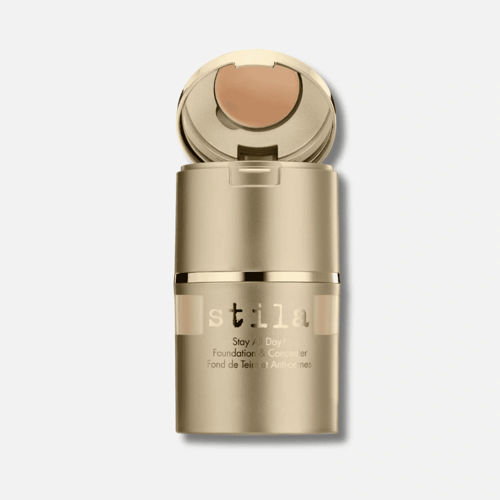 Stila foundation and concealer bottle with light brown liquid applicator cap