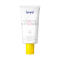 Supergoop! Unseen Sunscreen SPF 50 tube, white cream with yellow cap