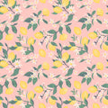 Girls cap sleeve swirly girl dress in pink with lemon and floral print