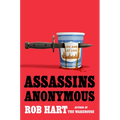Red hardcover book cover with coffee cup and sword graphic; bold title lettering.