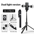 T11 Rechargeable Black Selfie Stick with Ring Light