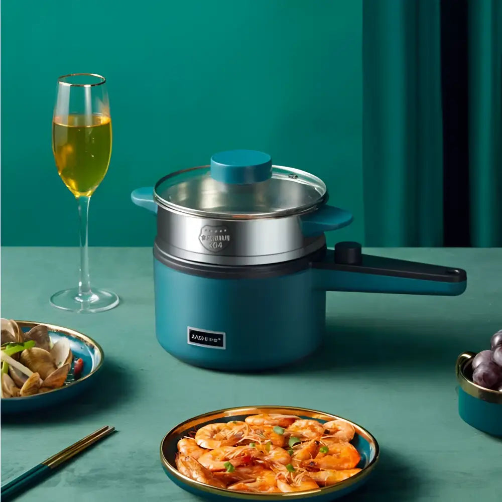 Teal Compact Multifunctional Electric Cooking Pot