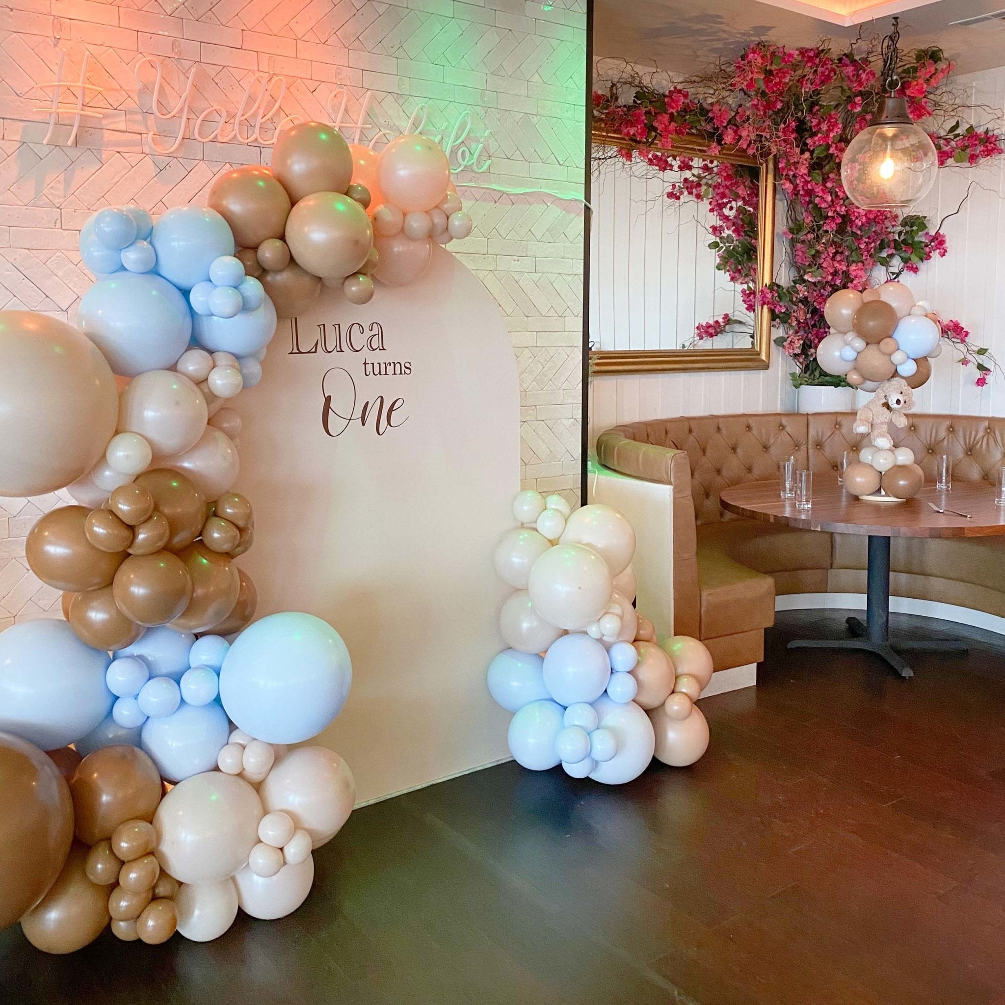 Teddy Bear Blue & Brown Balloon Garland Kit