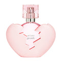Ariana Grande Thank U Next perfume bottle, pink heart-shaped glass with metal cap