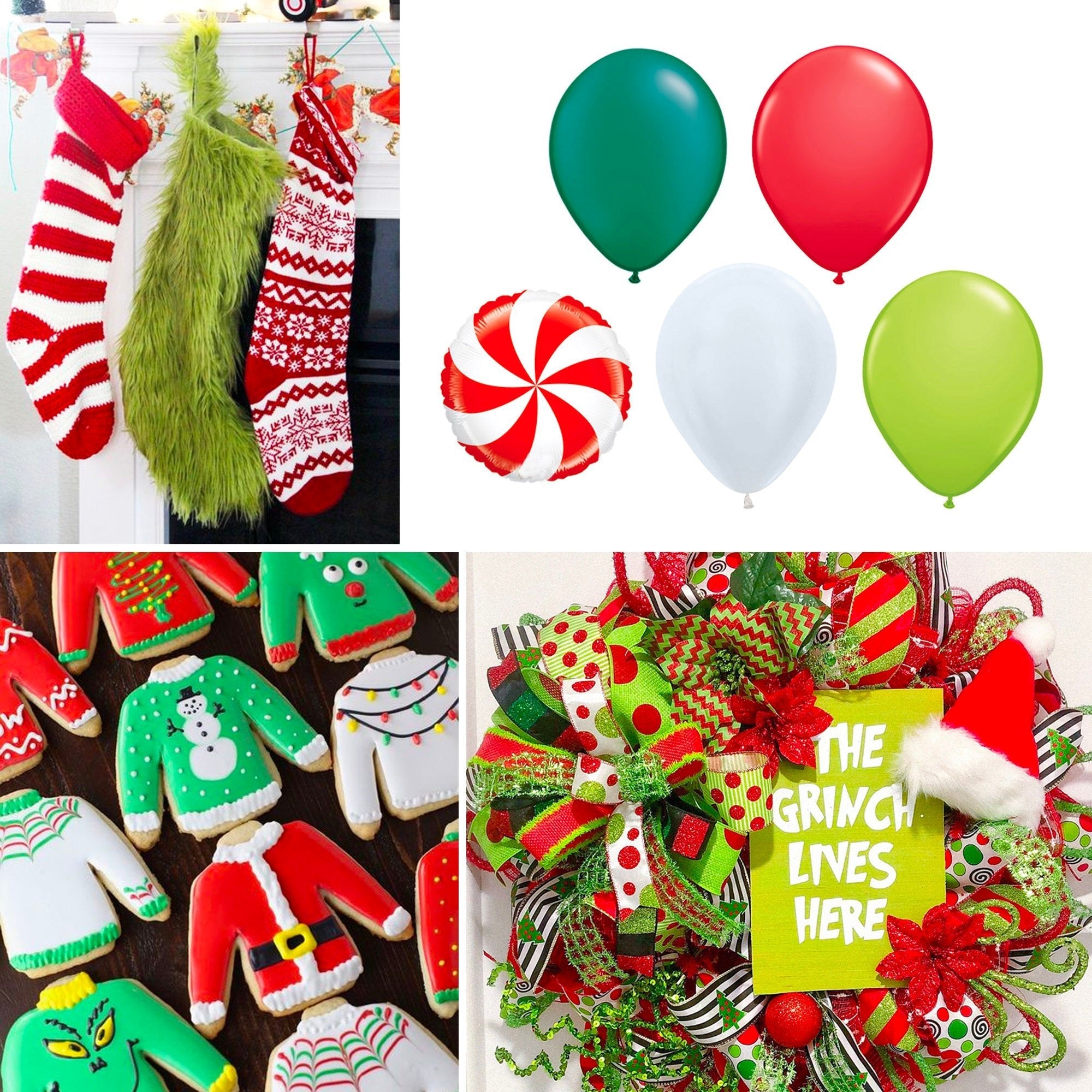 Grinchmas Inspired Christmas Balloon Garland Kit
