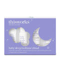 Baby sleep ritual gift set box with moon and baby sleep bottle icons