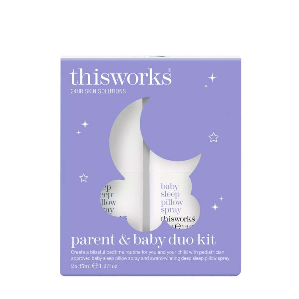 thisworks parent & baby sleep duo kit box with moon and sparkle icons