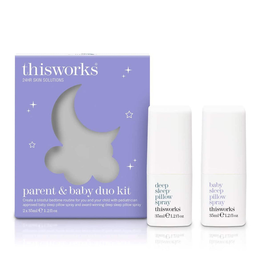 thisworks parent & baby sleep duo kit with box and two sleep spray bottles