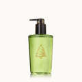 Thymes hand wash bottle with black pump, green glass, fir tree emblem