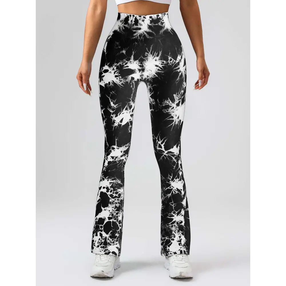 Tie Dye Tummy Control Flare Yoga Pants