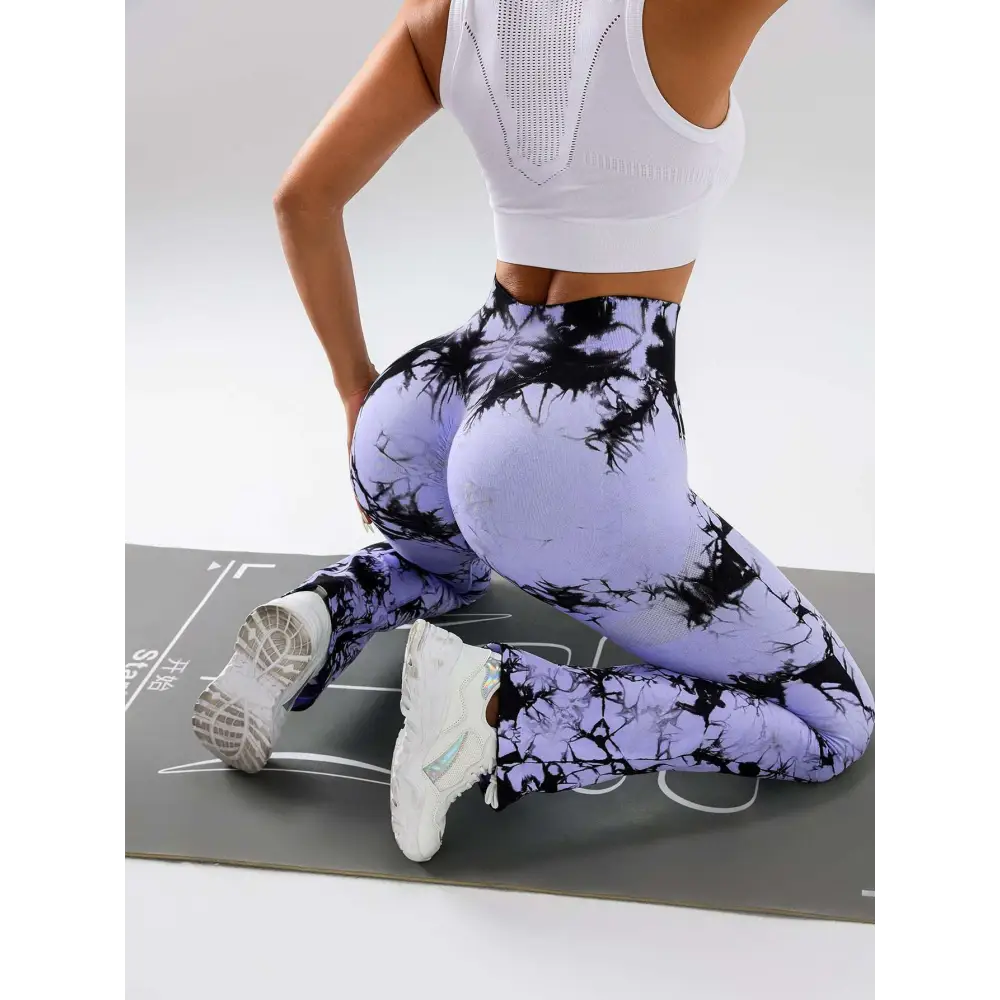 Tie Dye Tummy Control Flare Yoga Pants