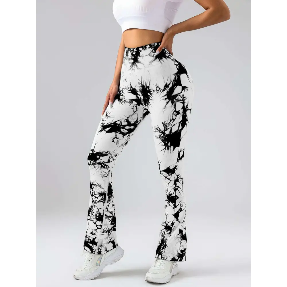 Tie Dye Tummy Control Flare Yoga Pants