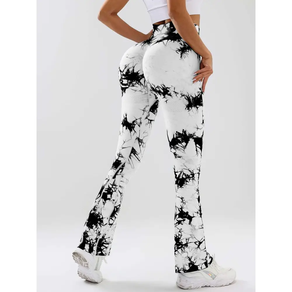 Tie Dye Tummy Control Flare Yoga Pants