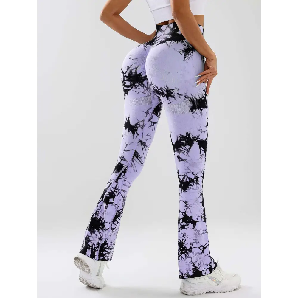 Tie Dye Tummy Control Flare Yoga Pants
