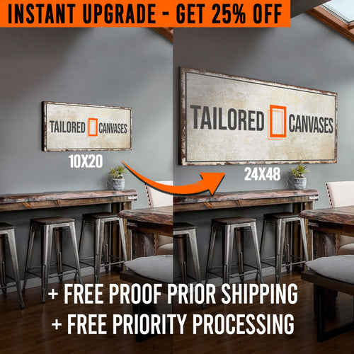 Framed wall canvas set: Tailored Canvases 10x20 and 24x48