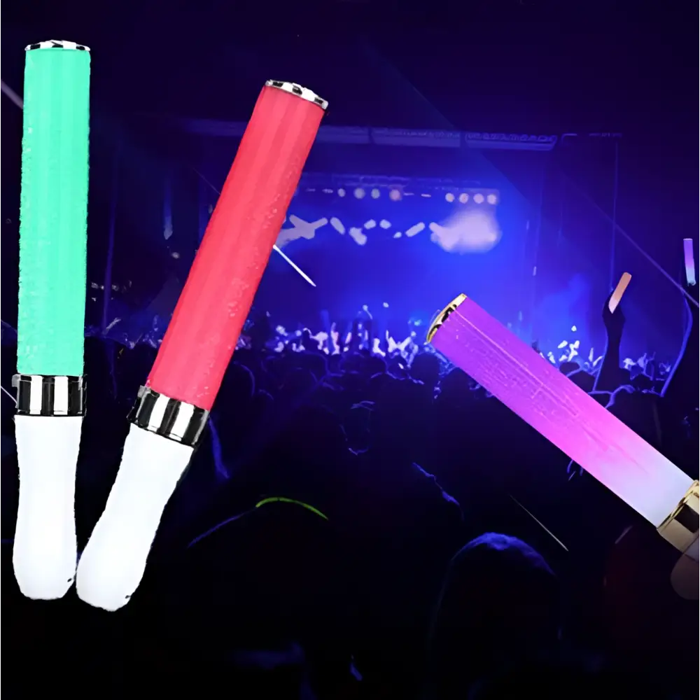 Two White LED Glow Stick Lights with Wrist Straps