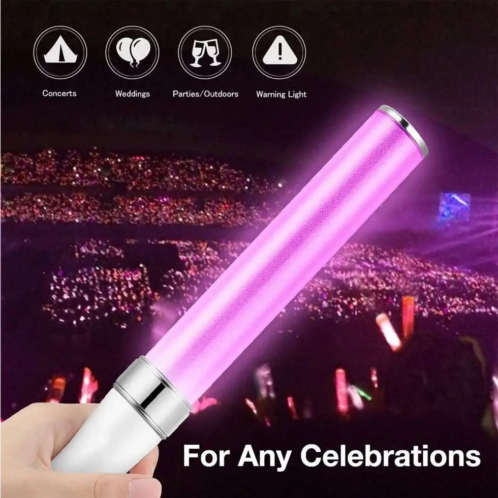 Two White LED Glow Stick Lights with Wrist Straps