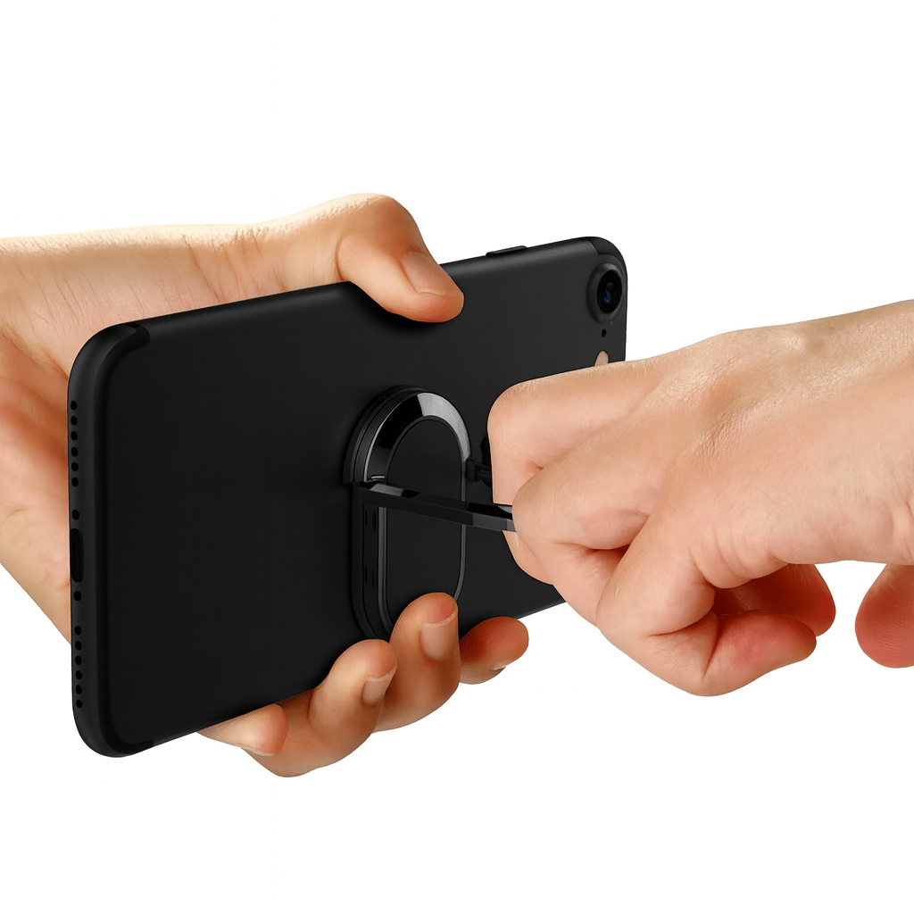 Universal Metal Finger Ring Holder | 360° Rotating Phone Stand and Car Mount