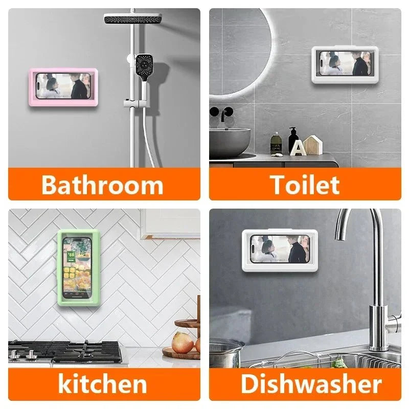 Universal Waterproof Shower Phone Holder | Anti-Fog Wall Mount Case