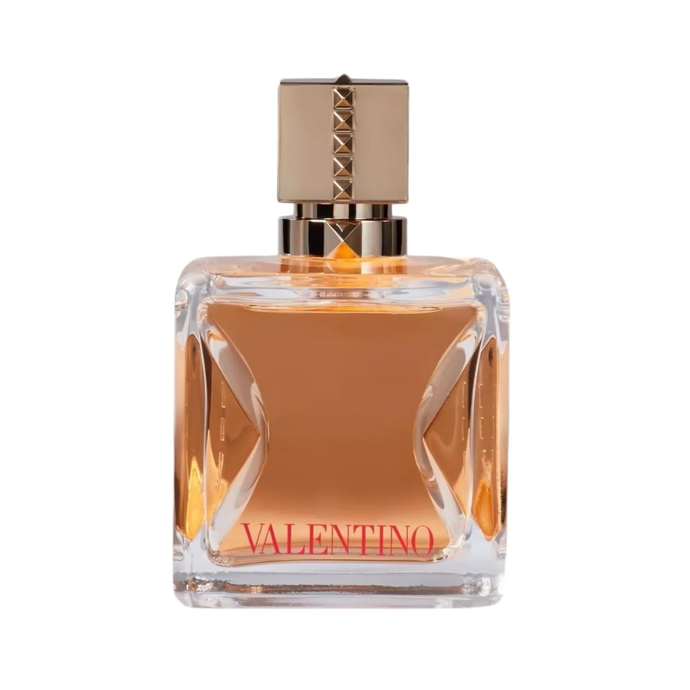 Valentino Voce Viva Intensa eau de parfum spray bottle, amber glass with gold cap