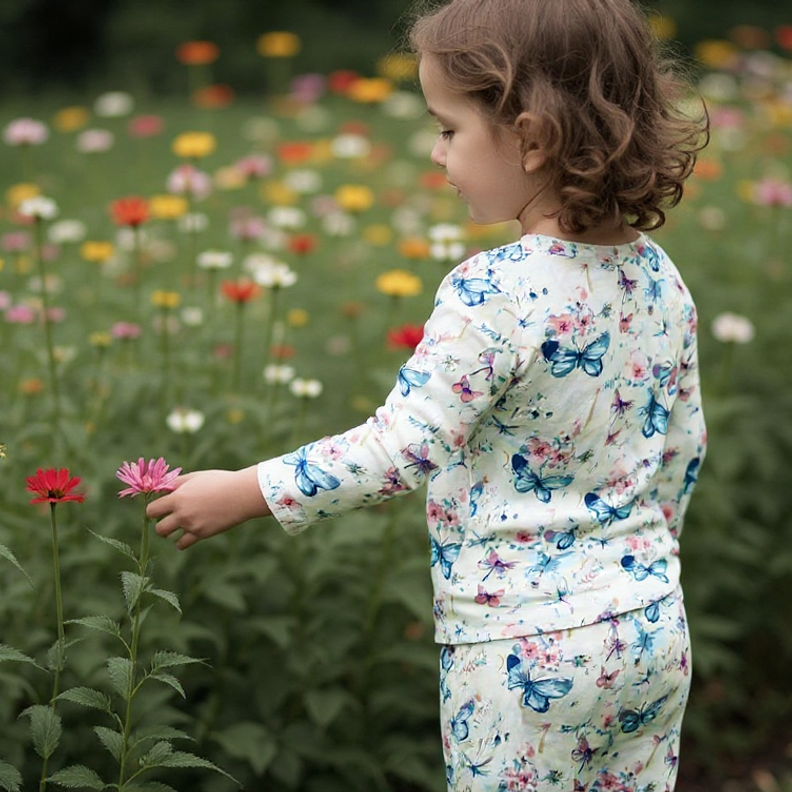 Floral print crew neck jogger set with long sleeves and matching jogger pants