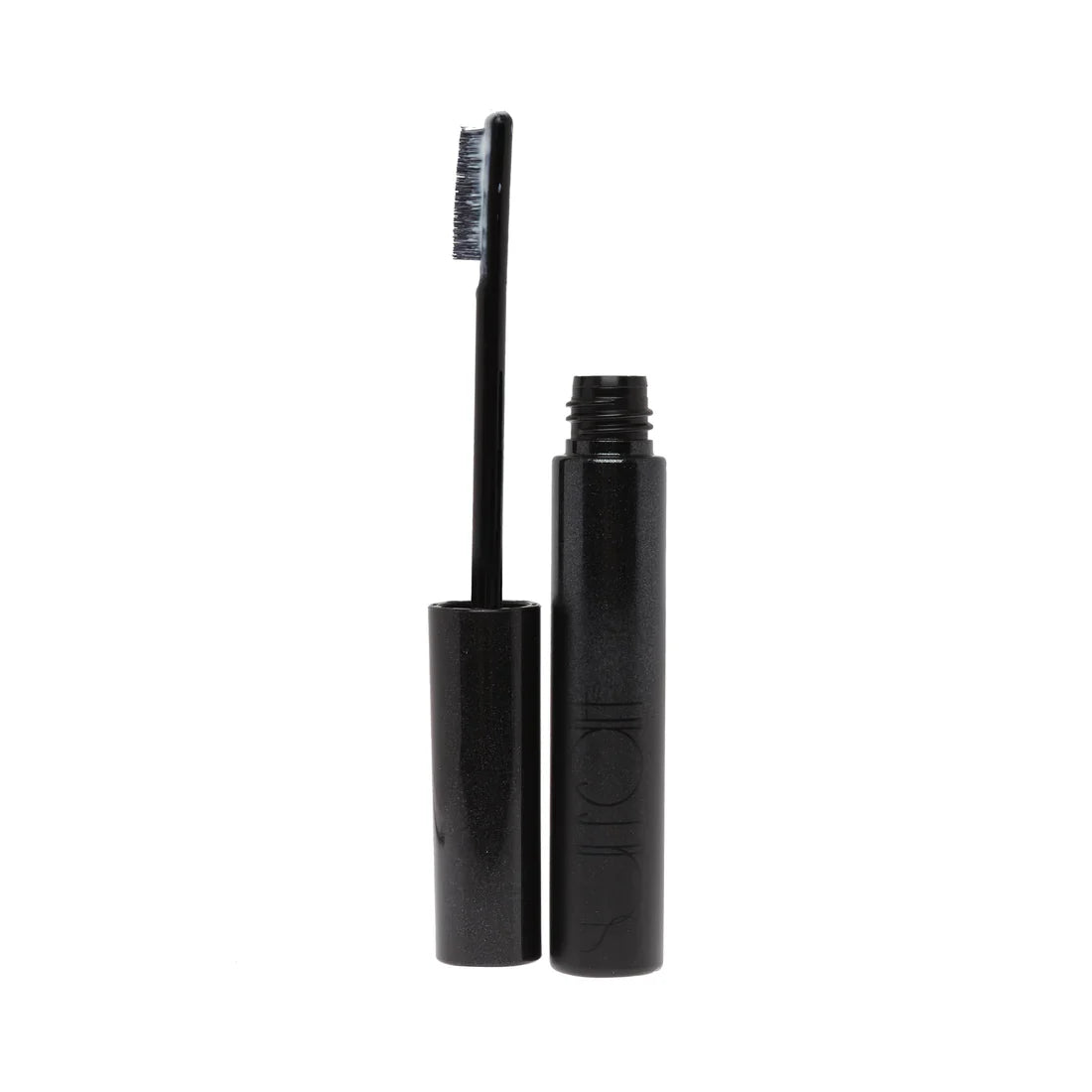 Clear eyebrow pomade with spoolie brush in black tube