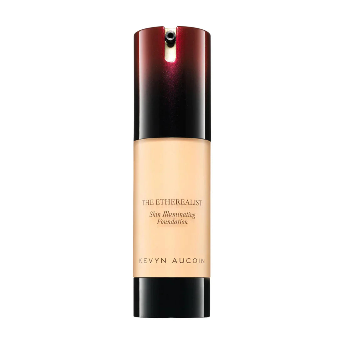 Kevyn Aucoin skin illuminating foundation bottle, deep warm beige base with black cap