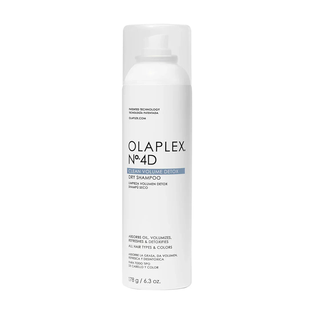 Olaplex No.4D dry shampoo bottle with white label