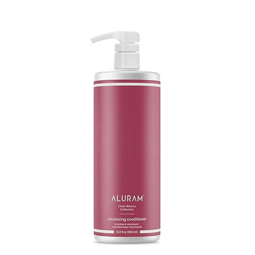 Maroon volumizing conditioner bottle with white pump dispenser