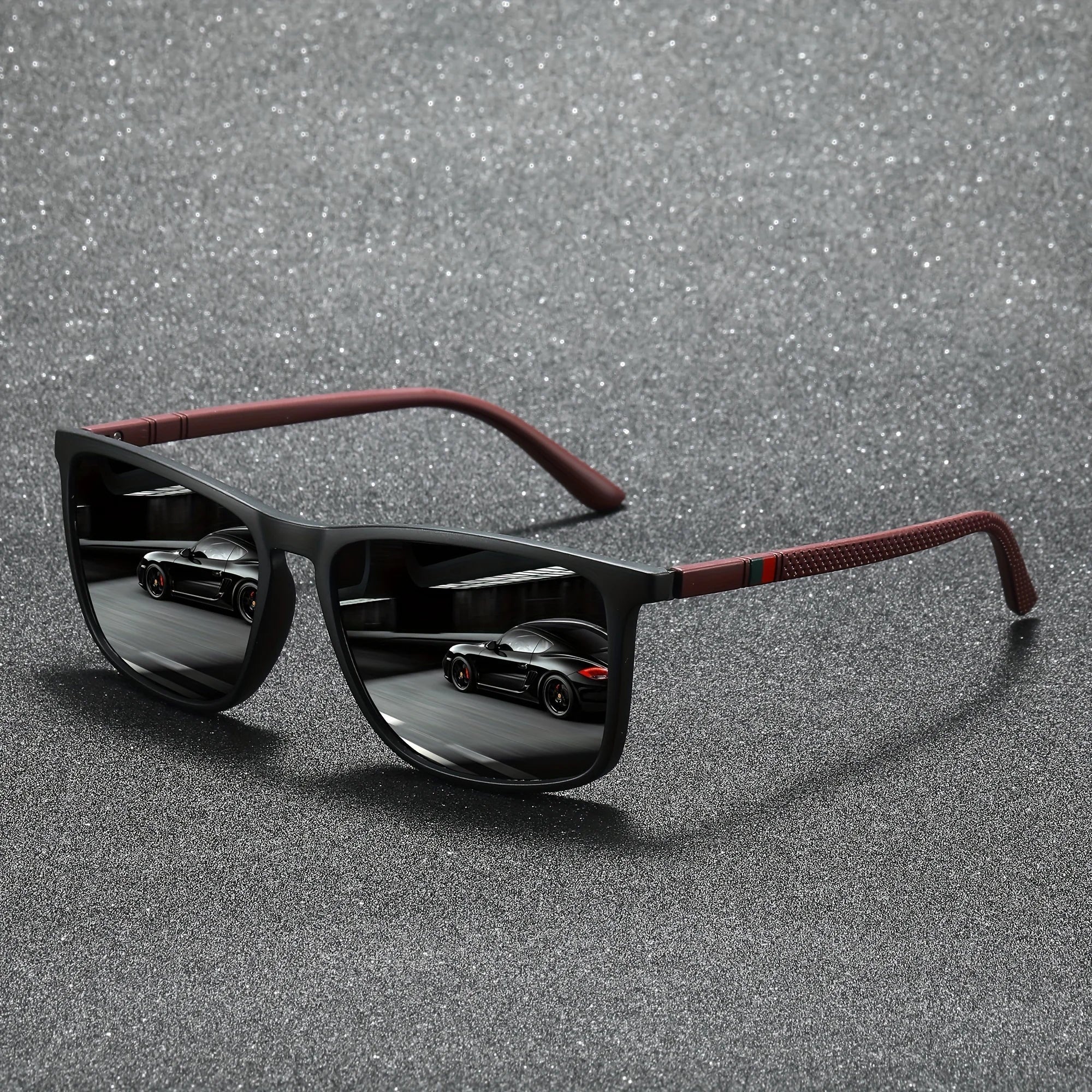Square Polarized Sunglasses for Men 2 Pack | UV Protection Anti-Glare Mirror Shades