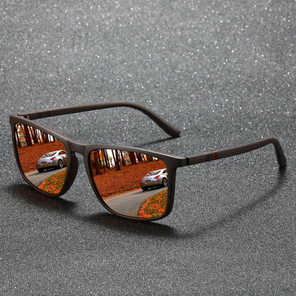 Square Polarized Sunglasses for Men 2 Pack | UV Protection Anti-Glare Mirror Shades