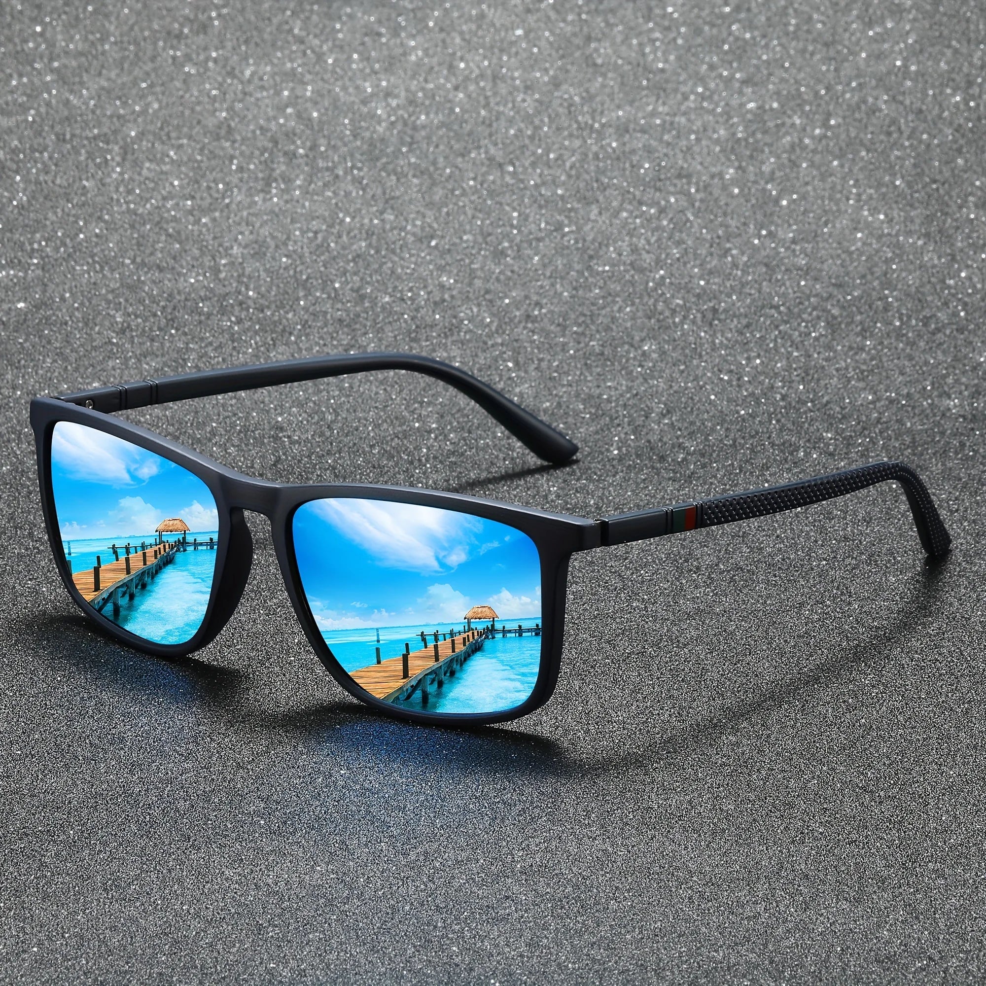 Square Polarized Sunglasses for Men 2 Pack | UV Protection Anti-Glare Mirror Shades